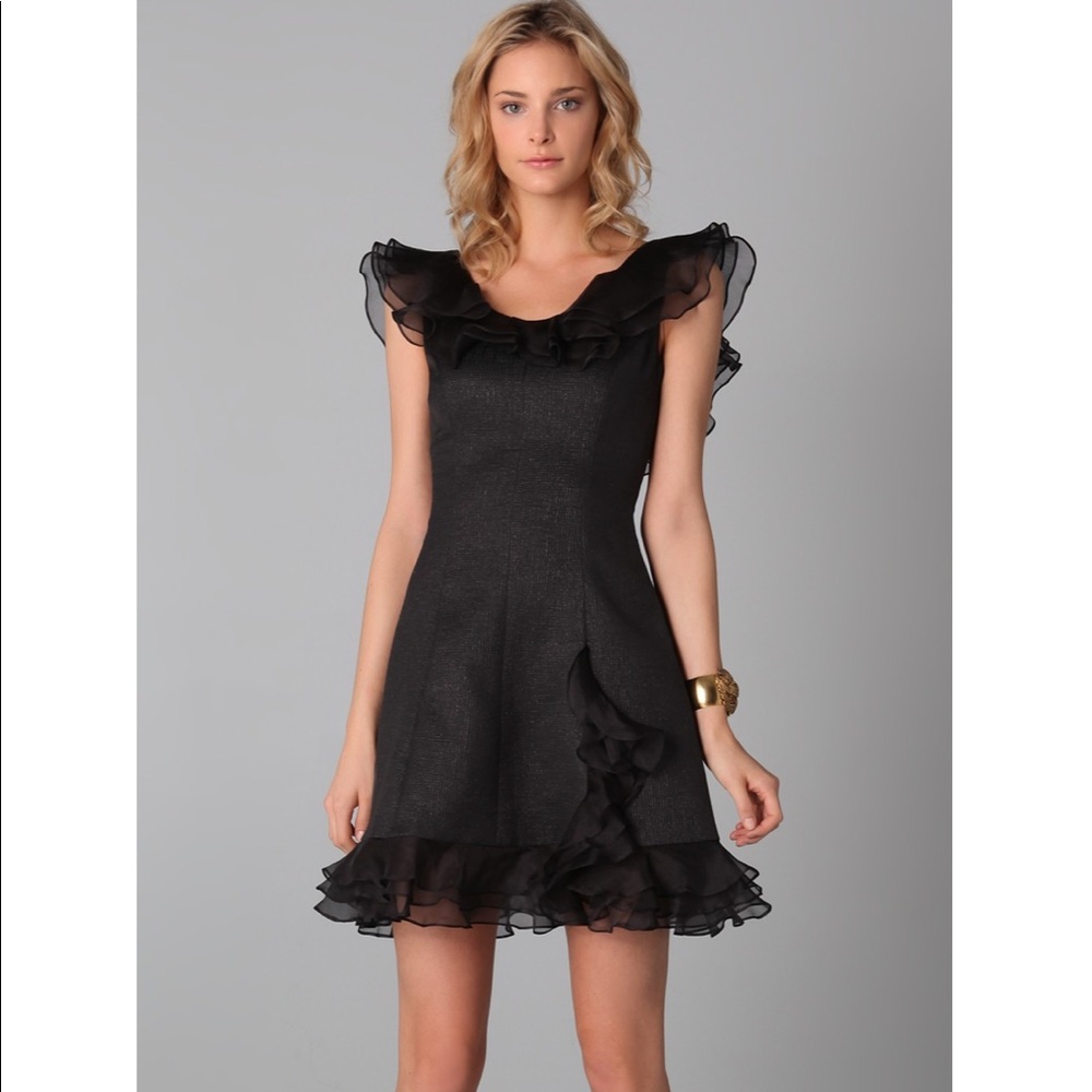 NWT Rachel Zoe Kiki Ruffle Dress - Black
